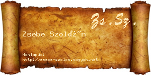 Zsebe Szolón névjegykártya